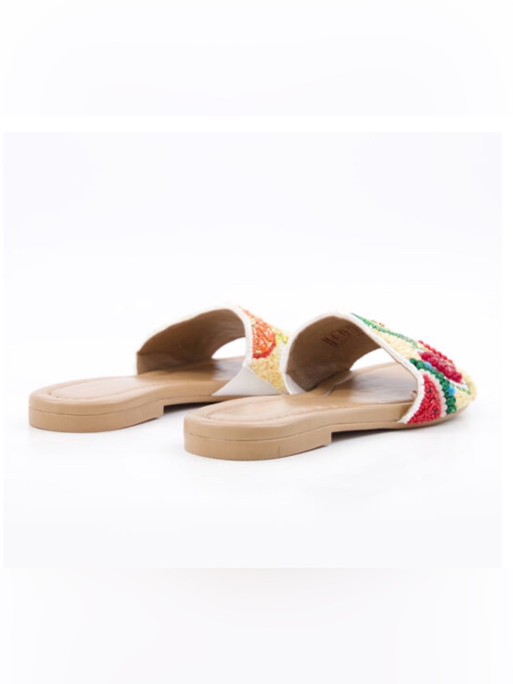 Worn once! Fruit Beaded Fruit Slide Sandals - Picture 4 of 4